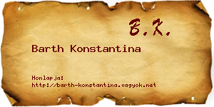 Barth Konstantina névjegykártya